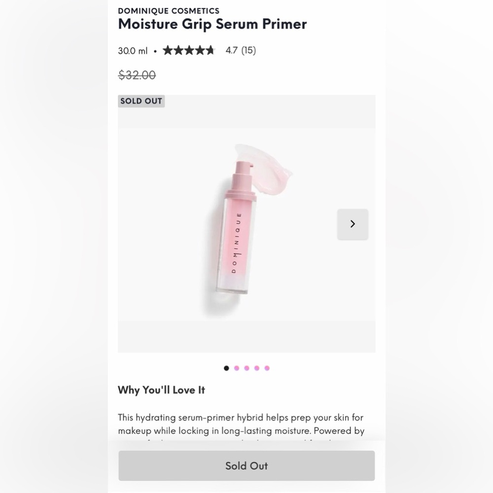 Dominique Cosmetics Moisture Grip Primer - Soft Pink